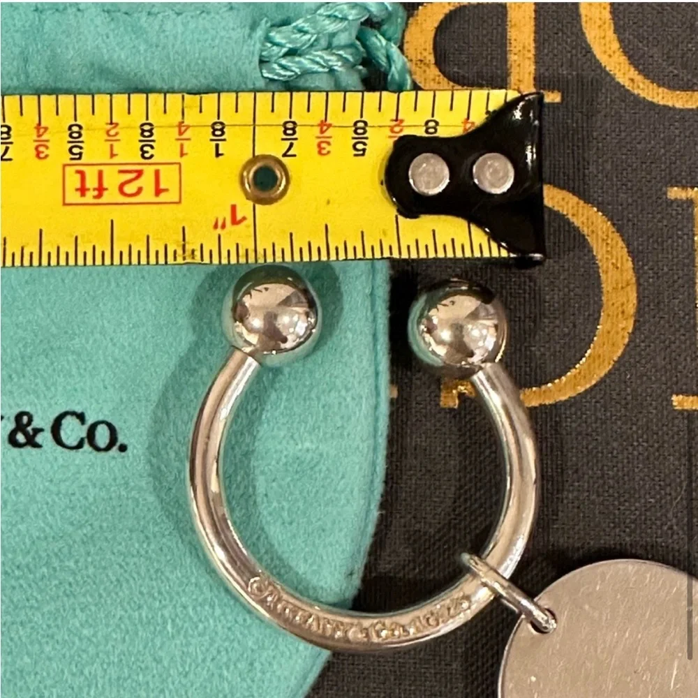 Tiffany And Co Vintage Sterling Silver Horseshoe Keyring And Circle Tag